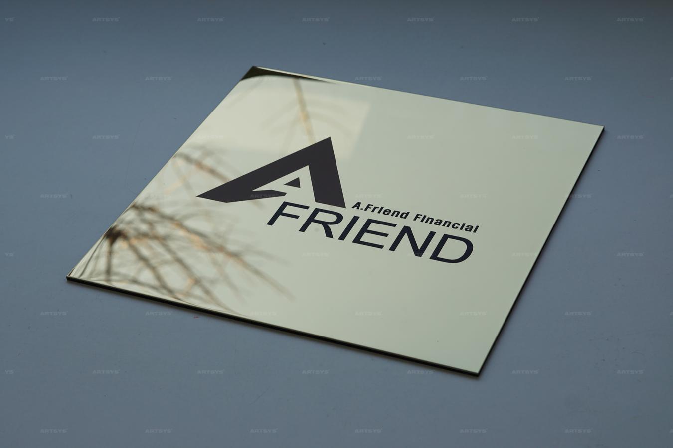 아트시스의 스테인리스 미러 간판 A.Friend Financial